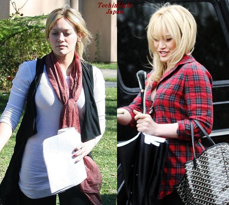 左は2月3日にキャッチされた女優ヒラリー・ダフ、そして右が5日の彼女。髪型をガラリと変えてしまったようだ。