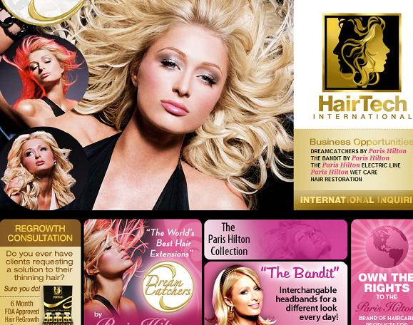 パリス・ヒルトン、ヘア・エクステンション製品の売れ行き不振で訴えて来た「HairTech」社を逆提訴。画像はhairtech.comより。