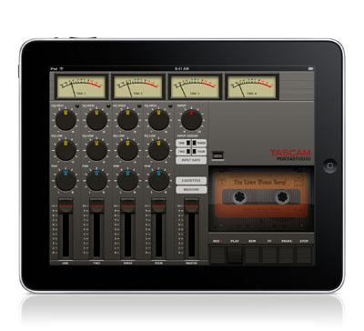 iPad用レトロなカセットテープ4トラック録音アプリ『PORTASTUDIO』を発売　ティアック