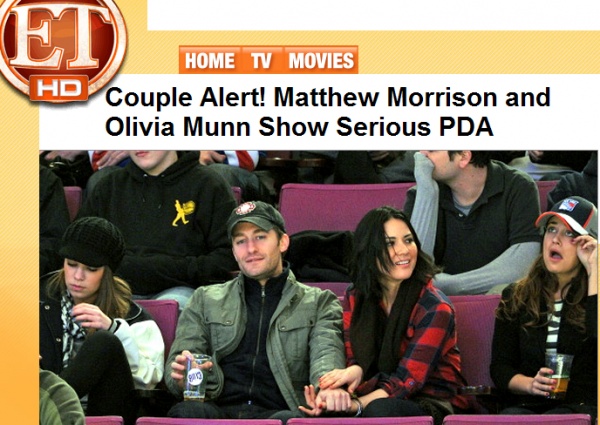 gleeの “シュースター先生” を演じるマシュー・モリソン、女優オリヴィア・マンとデキちゃった！　画像：etonline.comより。