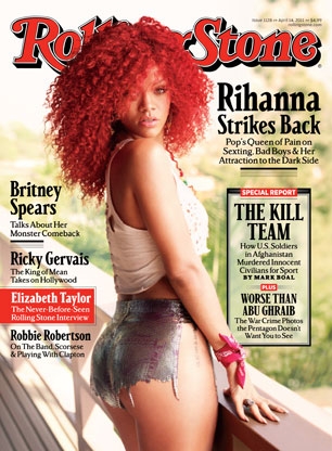 「Rolling Stone」誌最新号の表紙を飾り、インタビューで “M” 体質を告白したリアーナ。画像：rollingstone.com