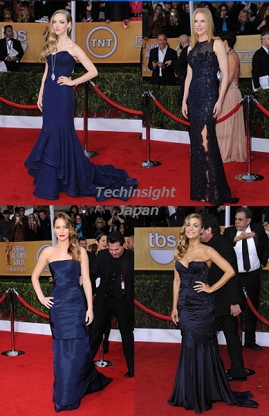 27日に開催された『映画俳優組合賞（SAG）』授賞式ではブルーのドレスを選んだ女優が多数