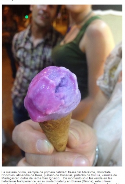 バルセロナに色を変える不思議なアイスクリーム誕生（画像はcocinatis.comのスクリーンショット）