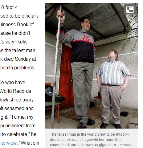【EU発！Breaking News】ギネス認定を拒み続けた身長254cmの男性、44歳で静かに逝去。（ウクライナ）