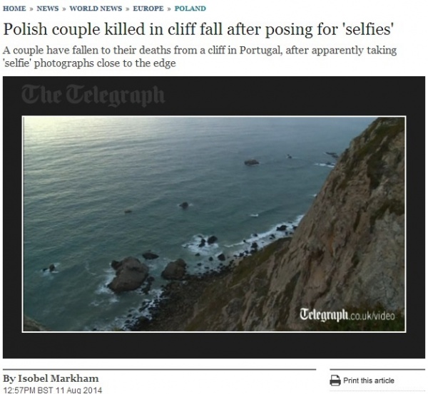 【EU発！Breaking News】自撮り写真の撮影に夢中になった観光客夫婦、崖から転落し死亡。（ポルトガル）