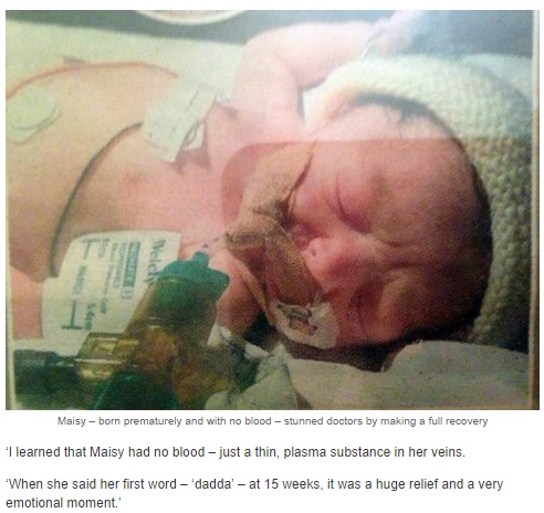 【海外発！Breaking News】赤い血を持たずに生まれた赤ちゃん、輸血を繰り返し4歳に。（アイルランド）