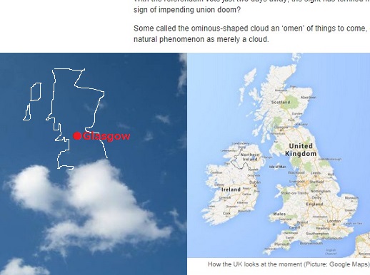 【海外発！Breaking News】スコットランドの独立問題を「雲」が占った!?　まもなく住民投票。