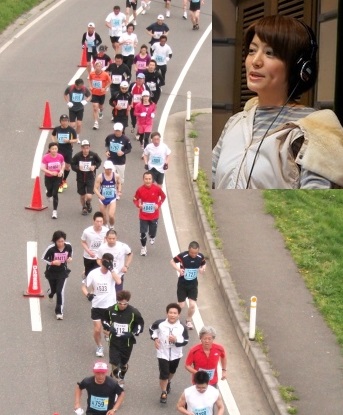赤江珠緒アナ（写真右上）初フルマラソン完走