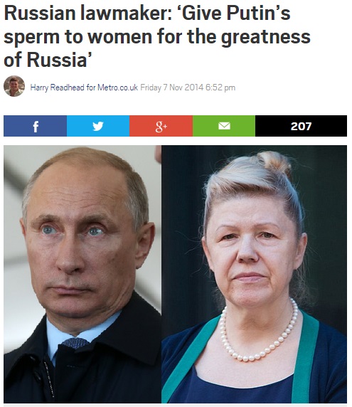 【海外発！Breaking News】極右の女性議員が「女性たちよ、プーチン大統領の精子で子を産みましょう」！（露）