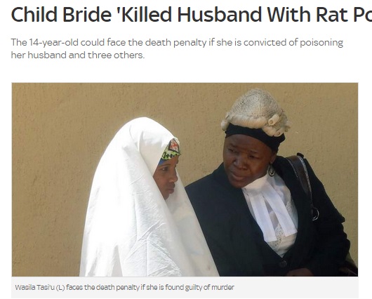 【海外発！Breaking News】14歳少女、親の決めた35歳結婚相手を毒殺で死刑の可能性。（ナイジェリア）
