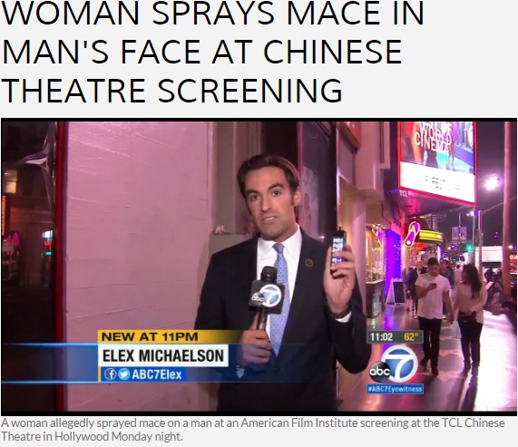 【海外発！Breaking News】上映中の携帯電話使用を注意した男性、逆ギレされ唐辛子スプレーをかけられる。（米）