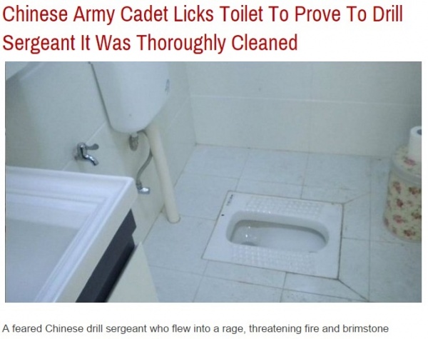 【海外発！Breaking News】中国軍事訓練生の“便器舐め”写真騒動。「本人が勝手にやった」は本当か。