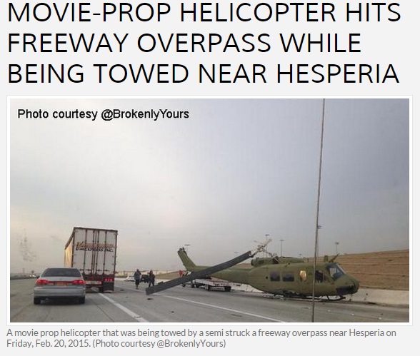【海外発！Breaking News】高速道路でヘリコプターが大破！　死傷者がいないそのワケは!?（米）