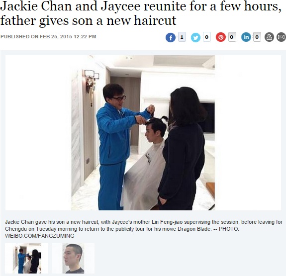 【海外発！Breaking News】ジャッキー・チェン、大麻事件の息子に“みそぎの断髪式”。