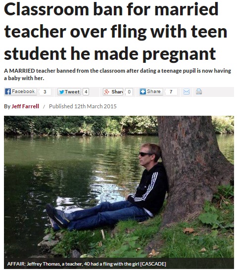 【海外発！Breaking News】妻帯者の男性教師、10代教え子と半同棲で妊娠。「彼女の性的な魅力につい…」。（英）