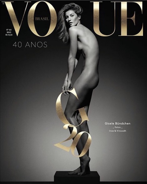 【イタすぎるセレブ達】ジゼル・ブンチェン、人気誌表紙で“アートな全裸”披露！