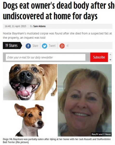 【海外発！Breaking News】生きるために…。突然死した61歳飼い主の遺体を食べた2匹の愛犬。（英）