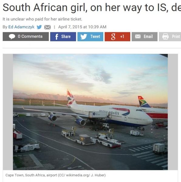 【海外発！Breaking News】「イスラム国（IS）」に参加するため15歳少女が家出。空港で身柄を保護。（南ア）