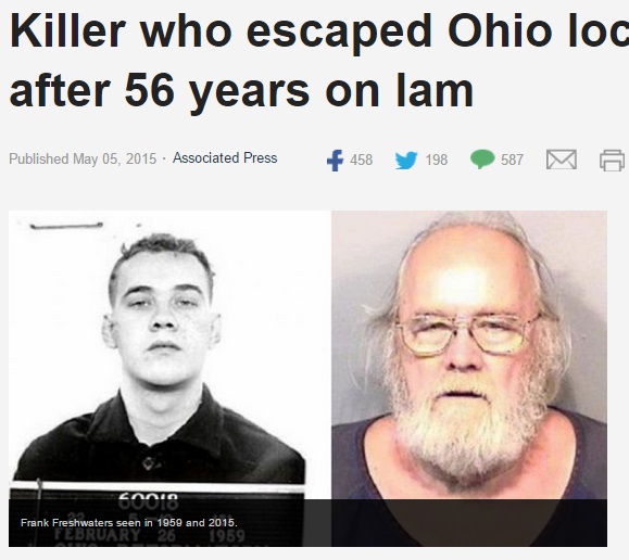 【海外発！Breaking News】脱獄して56年後にゲームオーバー。変わり果てた人相で執念の再逮捕。（米）