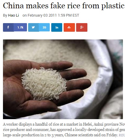 【海外発！Breaking News】中国発プラスチック米がアジア諸国で流通か。イモに合成樹脂を混ぜる。