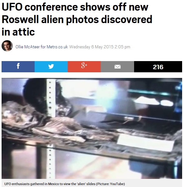 【海外発！Breaking News】UFOから回収された宇宙人の遺体はやっぱりヒト!?　ロズウェル事件に新たな写真。