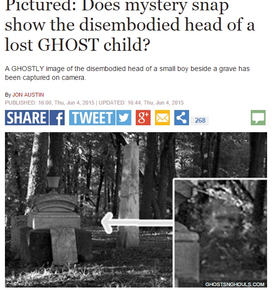 【海外発！Breaking News】少年の顔がはっきり。墓地で撮影された心霊写真？が話題に（英）