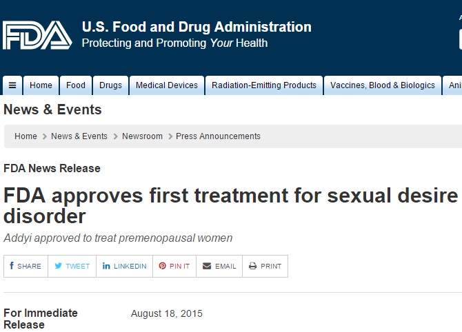 【海外発！Breaking News】ピル解禁以来の快挙!?　女性の「性的欲求低下障害」治療薬、米国でついに承認。