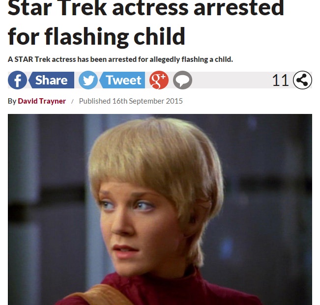 【海外発！Breaking News】『スタートレック』女優が逮捕。自宅前で裸になり隣家の子供たちに卑語。