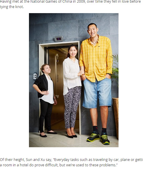 世界一背の高い夫婦（画像はguinnessworldrecords.comのスクリーンショット）