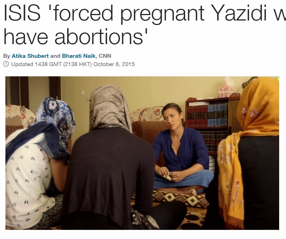 壮絶な体験を語るヤジディ教徒の女性（画像はedition.cnn.comのスクリーンショット）