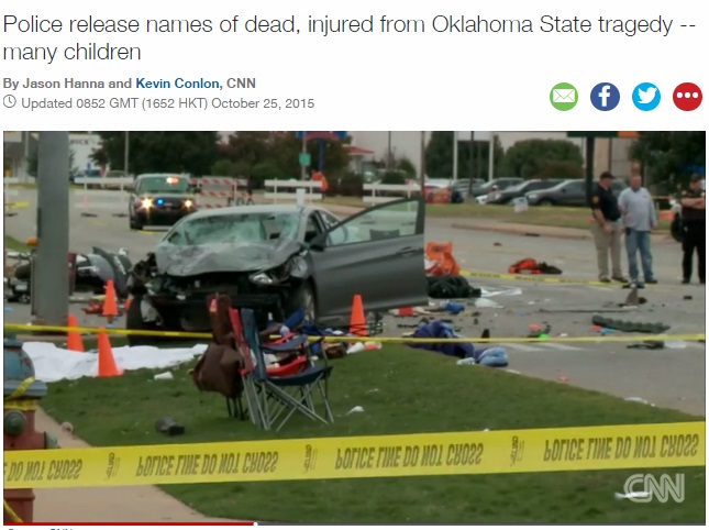 【海外発！Breaking News】飲酒運転の車が突っ込み死傷者40名。オクラホマ州立大学パレードで。