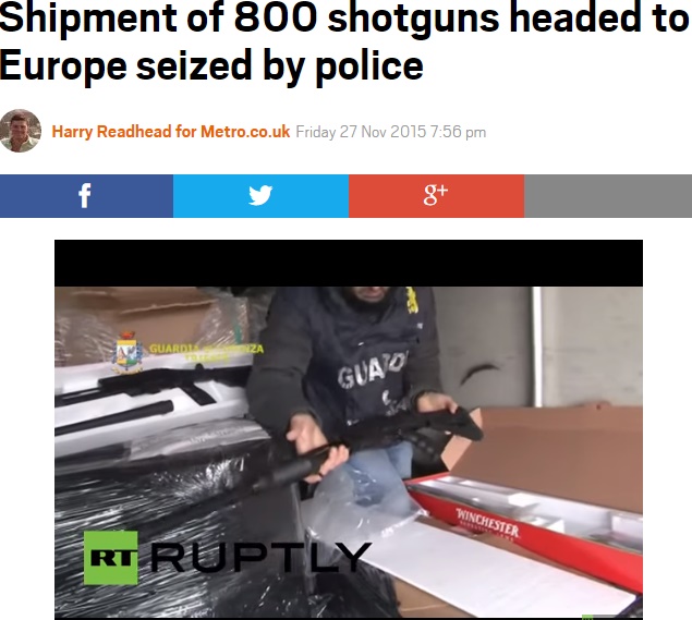 【海外発！Breaking News】ショットガン800丁を押収「目的地はベルギー」テロ後高まる緊張（伊）