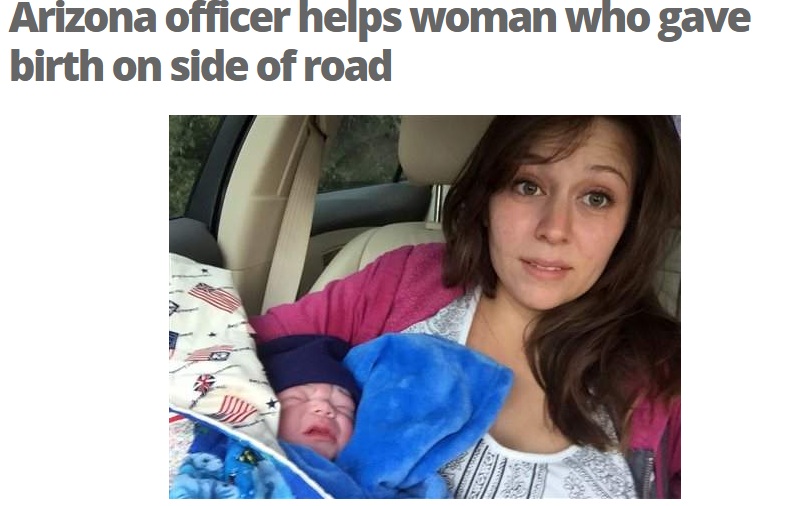 【海外発！Breaking News】道路脇で緊急出産。スピード違反を見逃してお産を助けた警官（米）