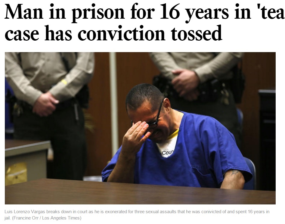 16年の服役後、無罪に（画像はlatimes.comのスクリーンショット）