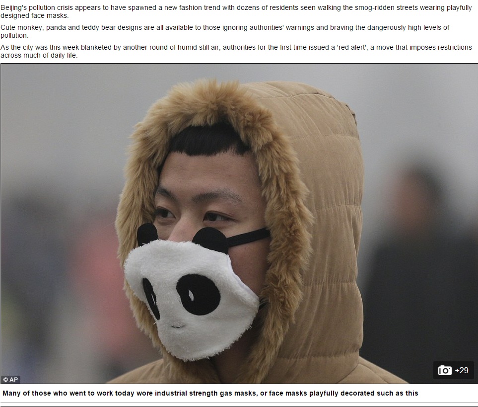 【海外発！Breaking News】PM2.5対策!?　北京市でパンダや猿などのデザインマスクが大人気に。