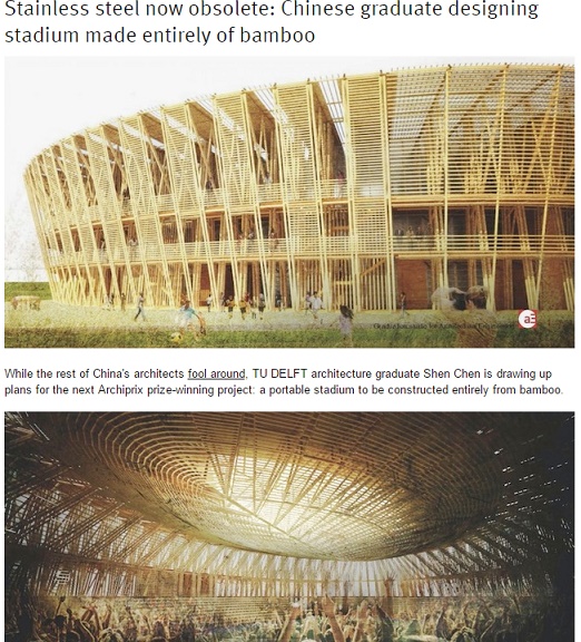 【海外発！Breaking News】オール「竹」でスタジアム建設へ　中国の若き建築家に注目集まる
