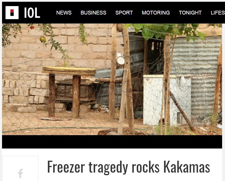 放置された冷凍庫で遊んでいた子供達に悲劇が（出典：http://www.iol.co.za）