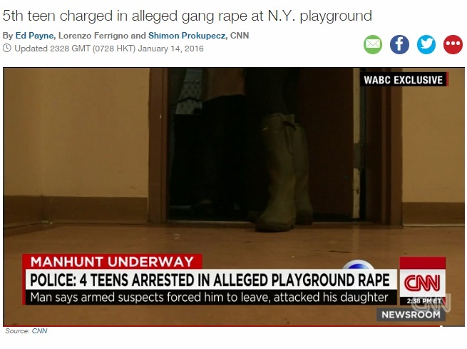 NYブルックリンで少年5人による集団暴行事件（出典：http://edition.cnn.com）