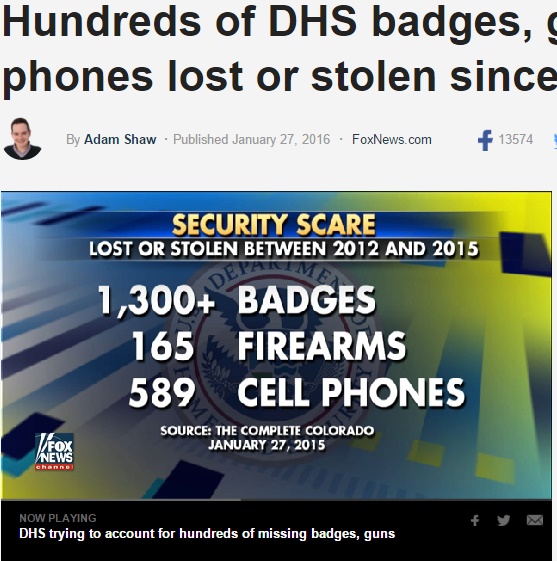 【海外発！Breaking News】米国土安全保障省、バッジ・銃・携帯電話など2千余りを紛失！