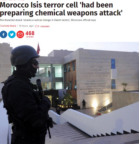 モロッコに「イスラム国」の生物兵器工場と当局発表（出典：http://www.independent.co.uk）