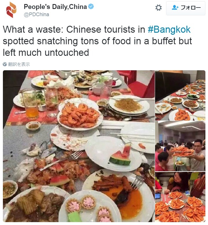 【海外発！Breaking News】食べ放題のエビをかっさらう中国人観光客　大量の食べ残しも（タイ）