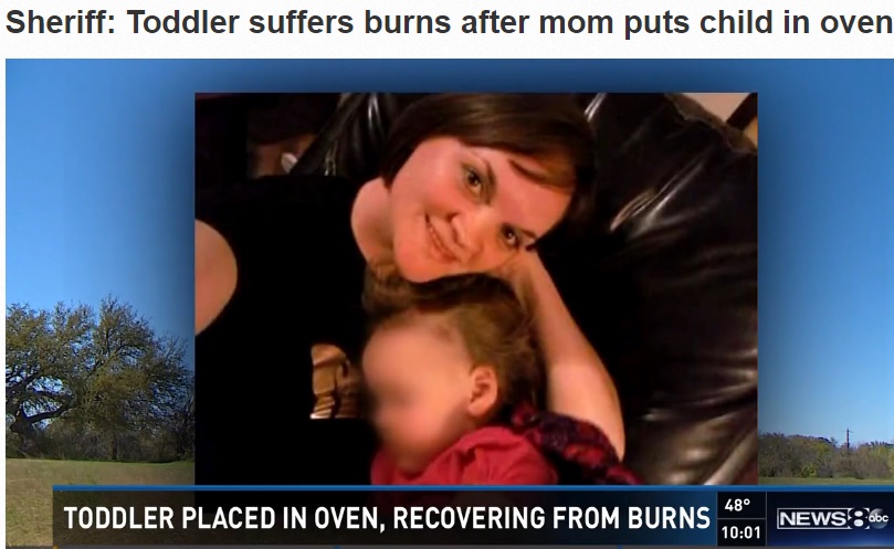 35歳母親、2歳娘をオーブンに入れる（出典：http://www.wfaa.com）