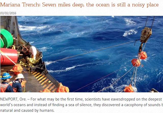 深海は「意外にも騒々しい世界」とオレゴン州立大学（出典：http://oregonstate.edu）