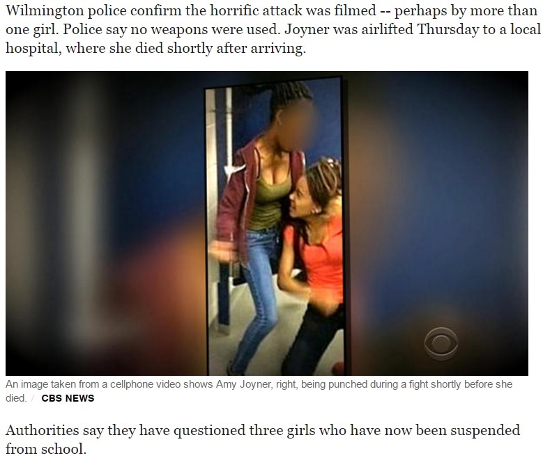 【海外発！Breaking News】高校トイレで女子生徒殴られ死亡　暴行中に携帯で動画撮影も（米）