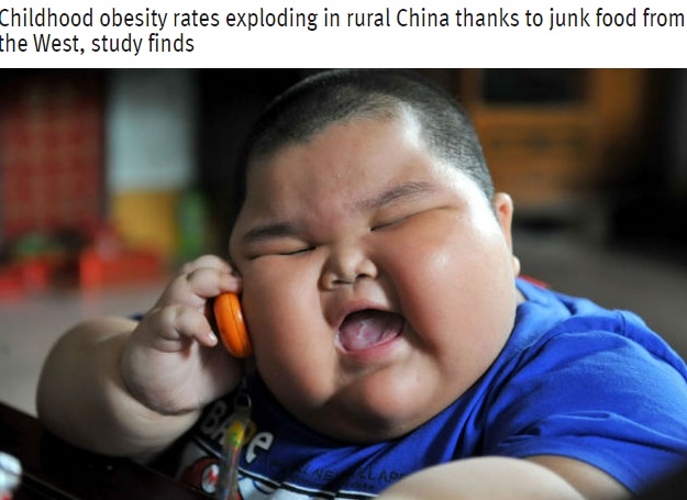 中国の農村部で子供の肥満問題がますます深刻化（出典：http://shanghaiist.com）