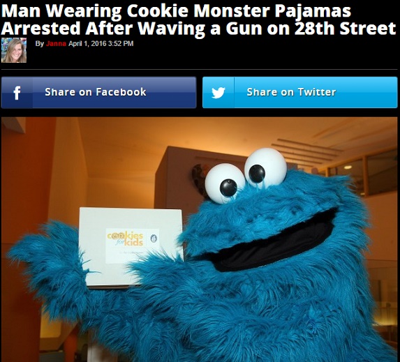 【海外発！Breaking News】クッキーモンスター姿の男、スムージー店で銃を突きつけ無銭飲食（米）