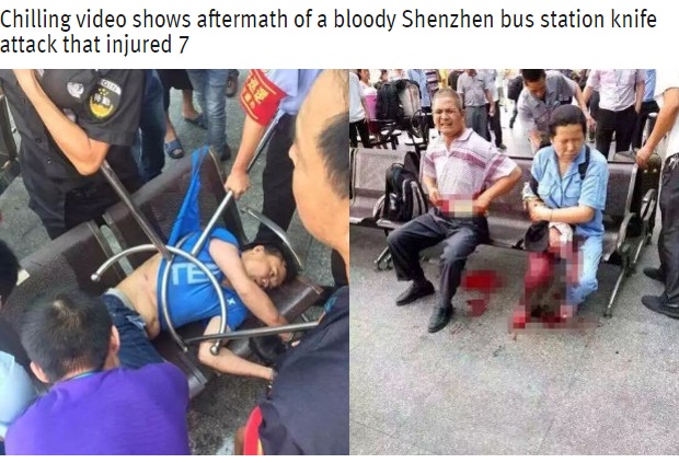 【海外発！Breaking News】中国・深セン市のバスターミナルに刃物男　7名重軽傷