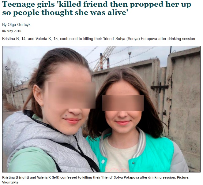 ロシアの少女2名、友人絞殺で逮捕（出典：http://siberiantimes.com）
