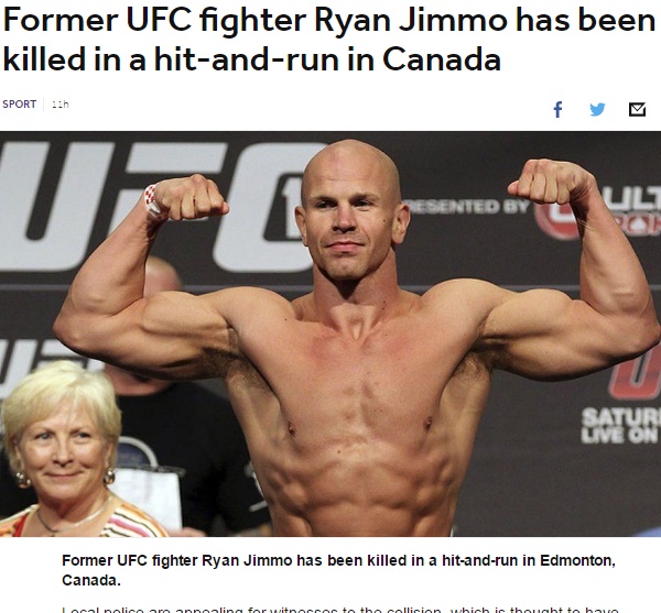 元UFC格闘家ライアン・ジンモさんがひき逃げで死亡（出典：http://www.bbc.co.uk）