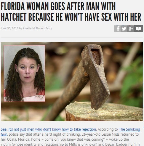 セックスを拒まれた女性が手に斧（出典：http://crimefeed.com）
